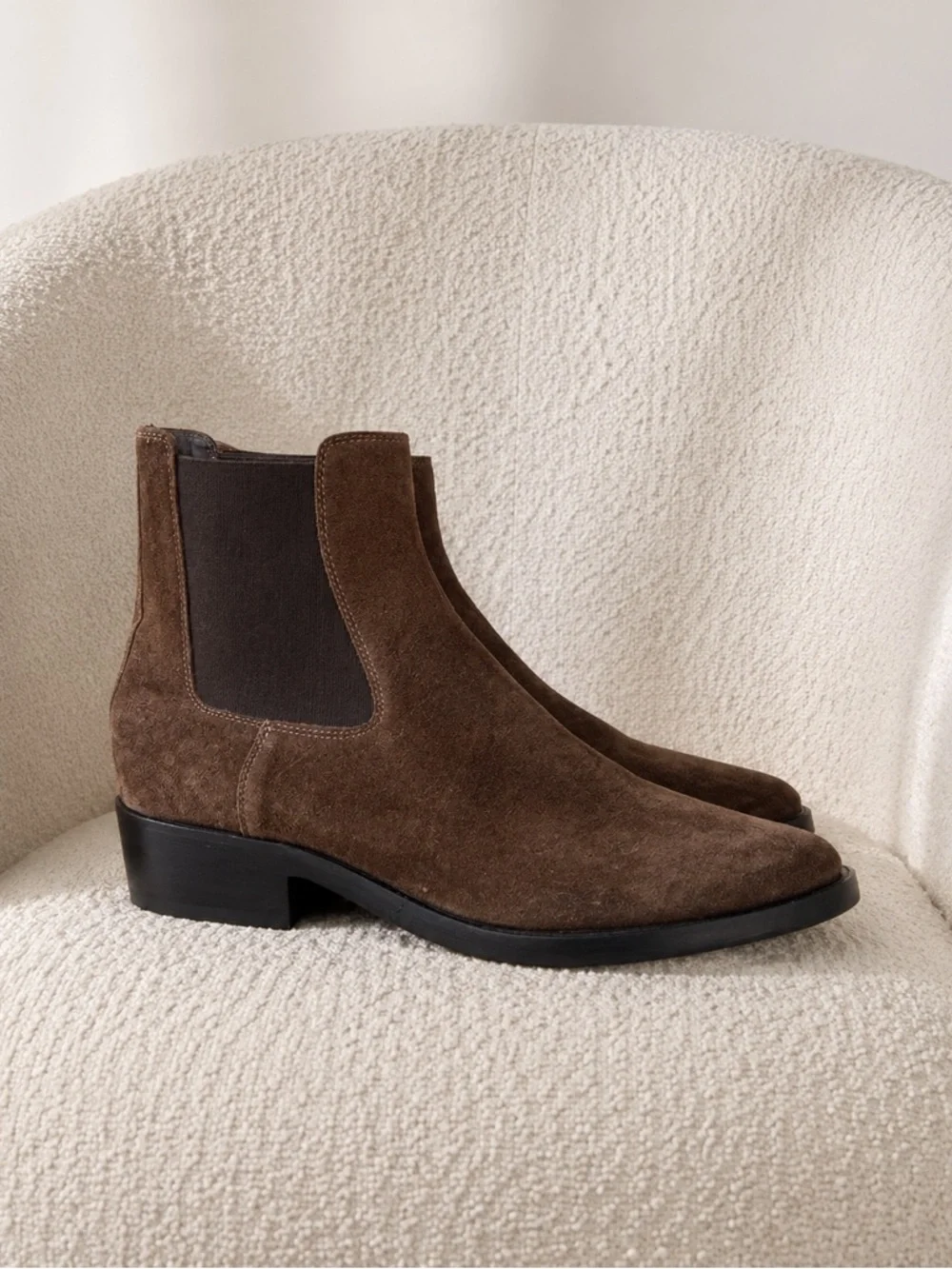 Fear of God Dark Brown Suede Chelsea Ankle Boots Italian Minimalist Luxury